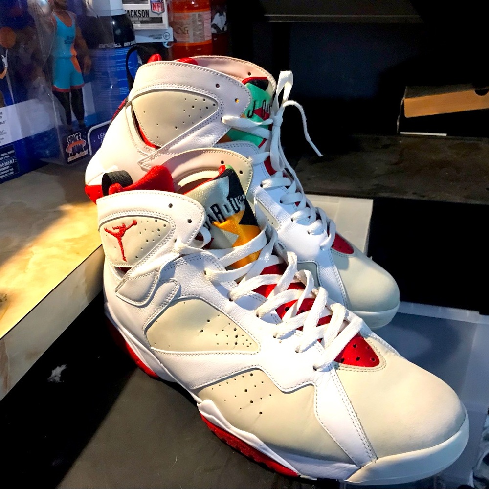 Jordan 7 Hare ..size 14 ..color: red/ white